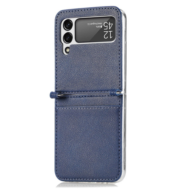 Leather Case With Card Holder For Z Flip Series