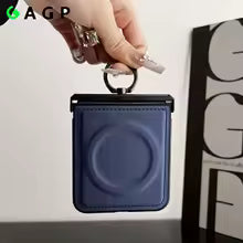 Leather Ring Holder Case for Galaxy Z Flip Series