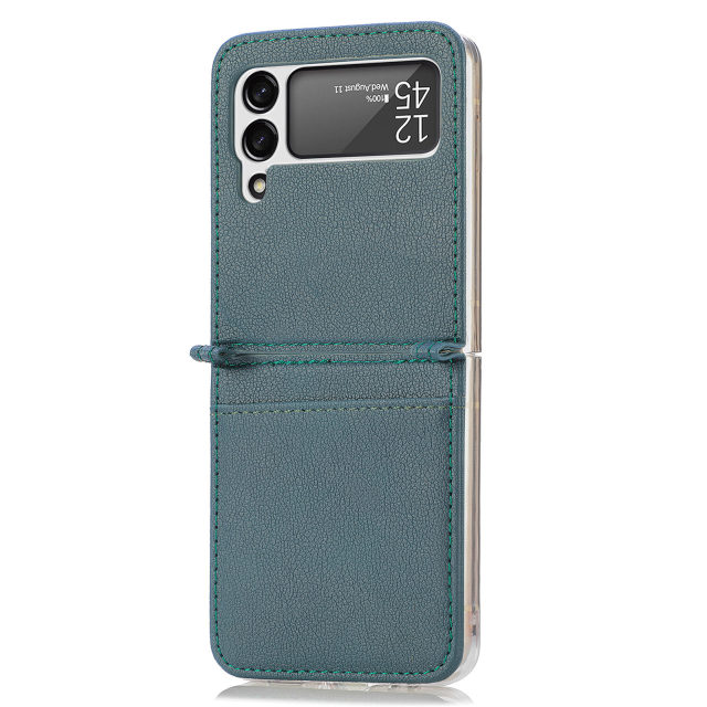 Leather Case With Card Holder For Z Flip Series
