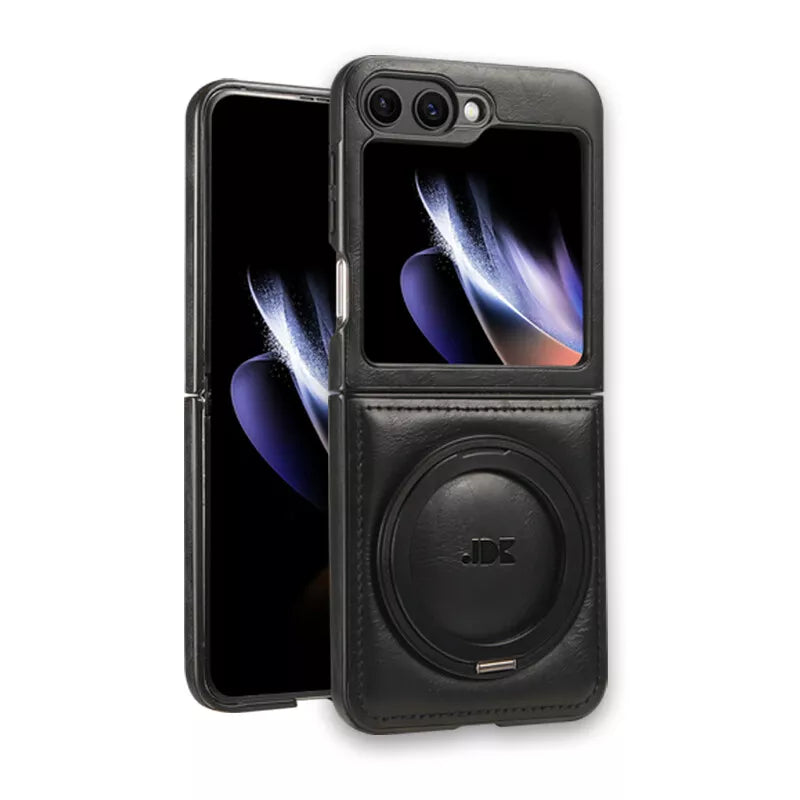 Ring Case for Samsung Galaxy Z Flip 7/6/5/4 – Shockproof Leather Cover