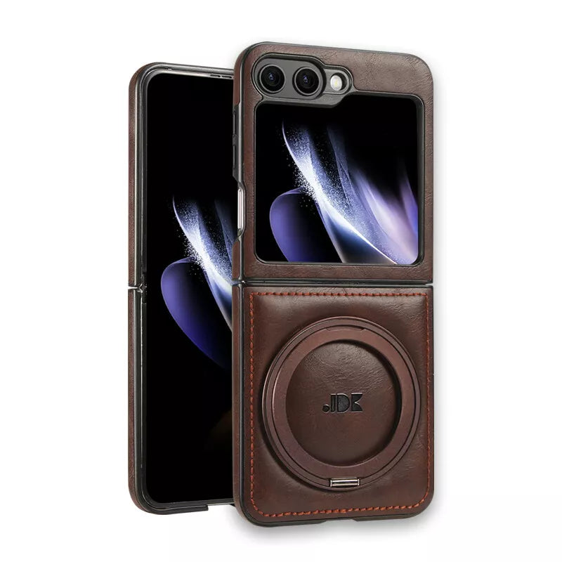 Ring Case for Samsung Galaxy Z Flip 7/6/5/4 – Shockproof Leather Cover