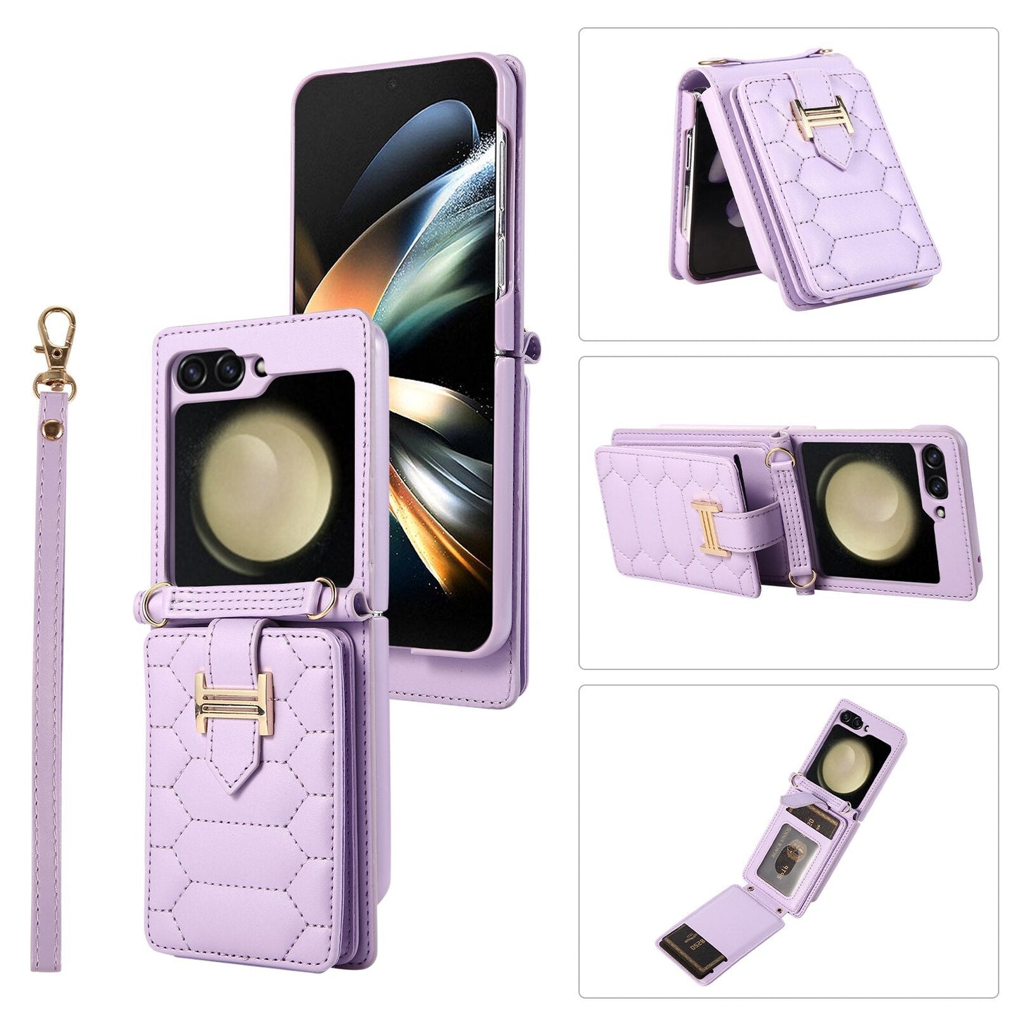 Luxury Crossbody Leather Case For Samsung Galaxy Z Flip