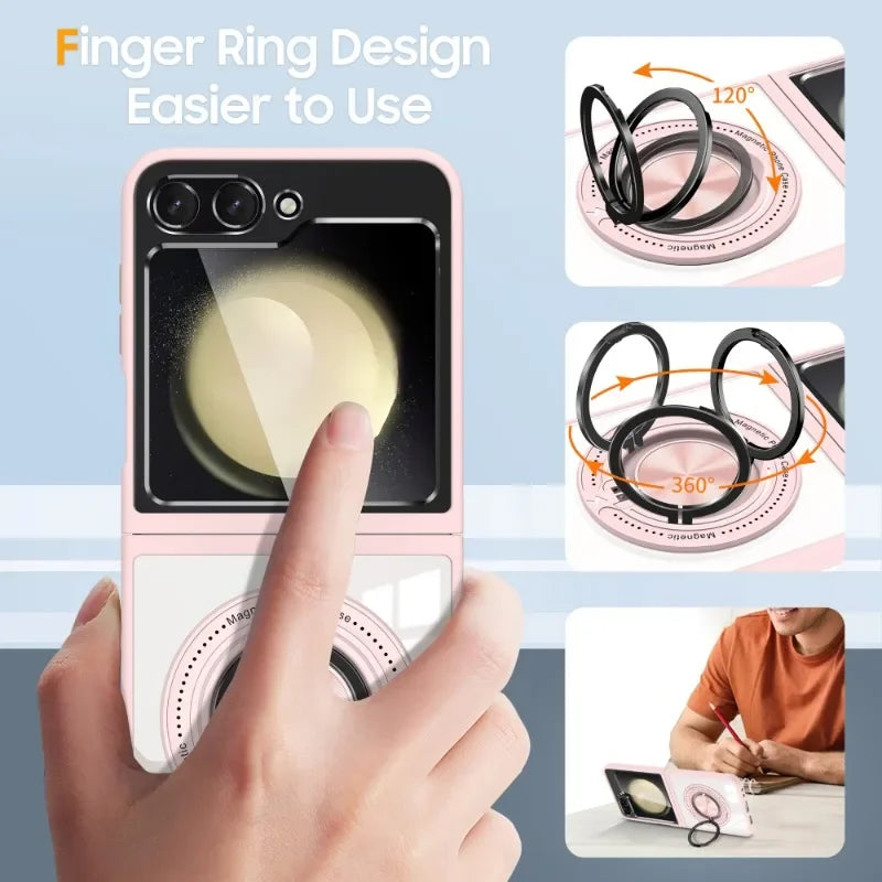 Transparent Case with Ring Holder For Samsung Galaxy Z Flip Series