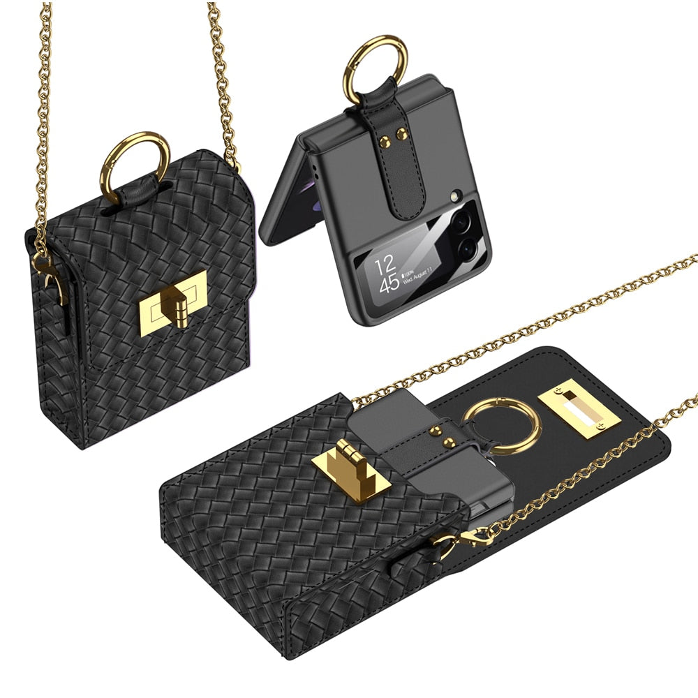 Luxury Leather Mini Bag for Samsung Galaxy Z Flip 4
