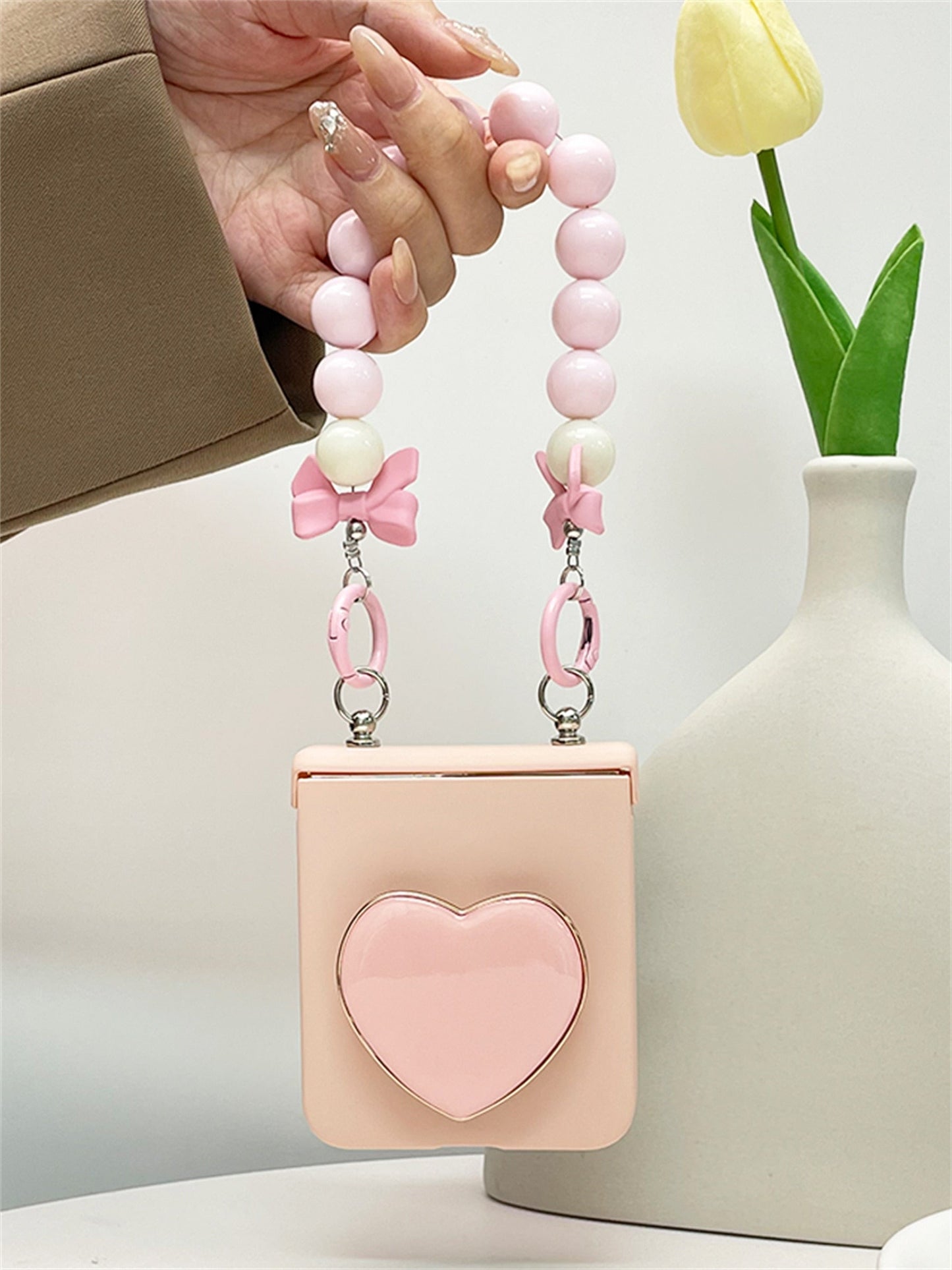 Samsung Galaxy Z Flip Luxury Love Heart Pink Case