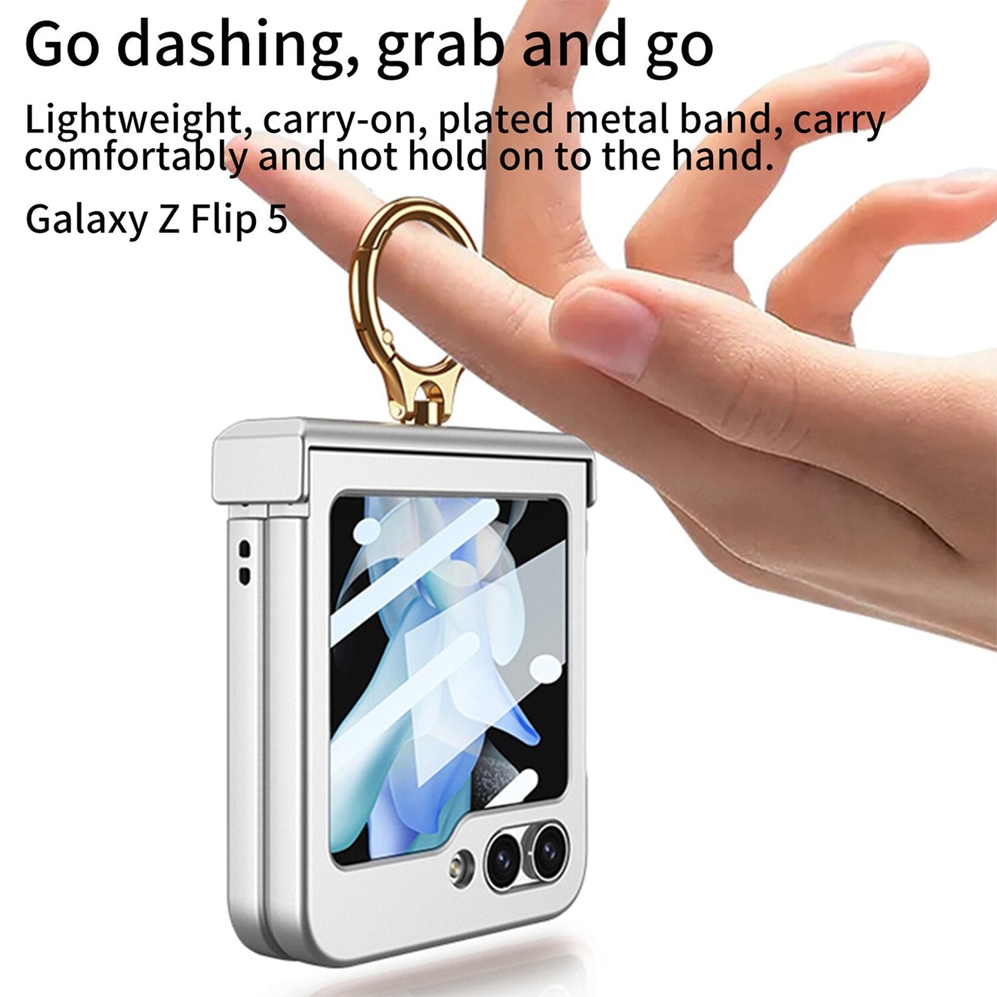 Ultra-thin Matte Case with Ring Bracket & Screen Protective For Samsung Galaxy Z Flip
