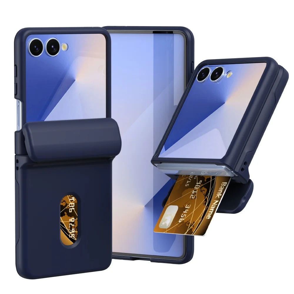 Card Slot Wallet Case with Hinge Shield