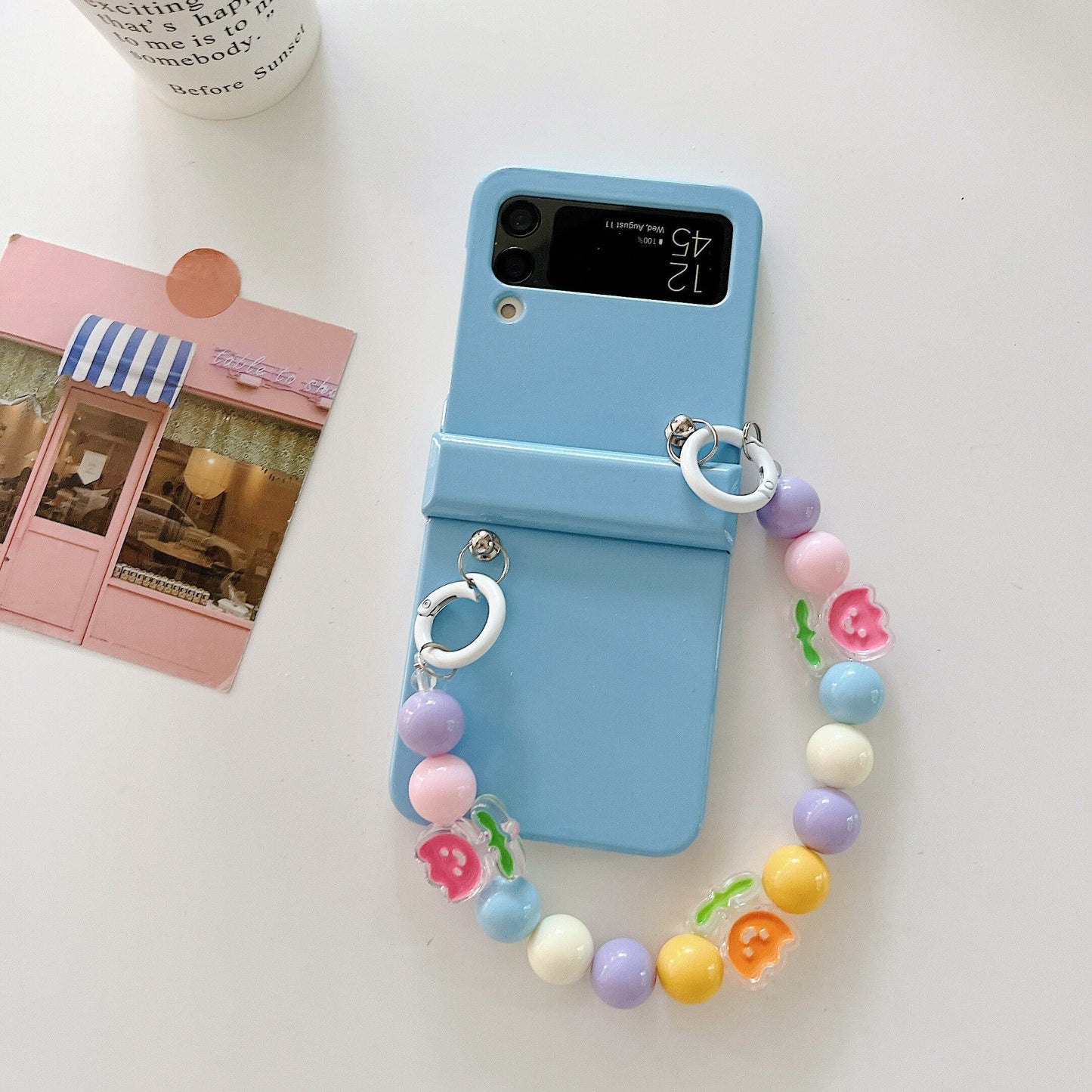 Cute Colorful Flowers Bracelet Phone Case For Samsung Galaxy Z Flip Series