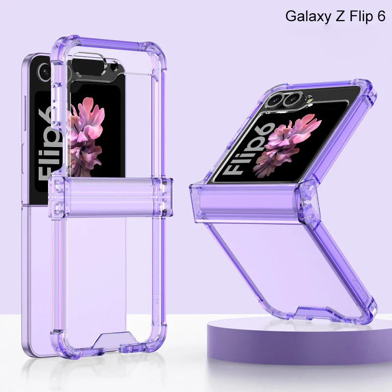 Transparent Case with Hinge Protection For Samsung Galaxy Z Flip