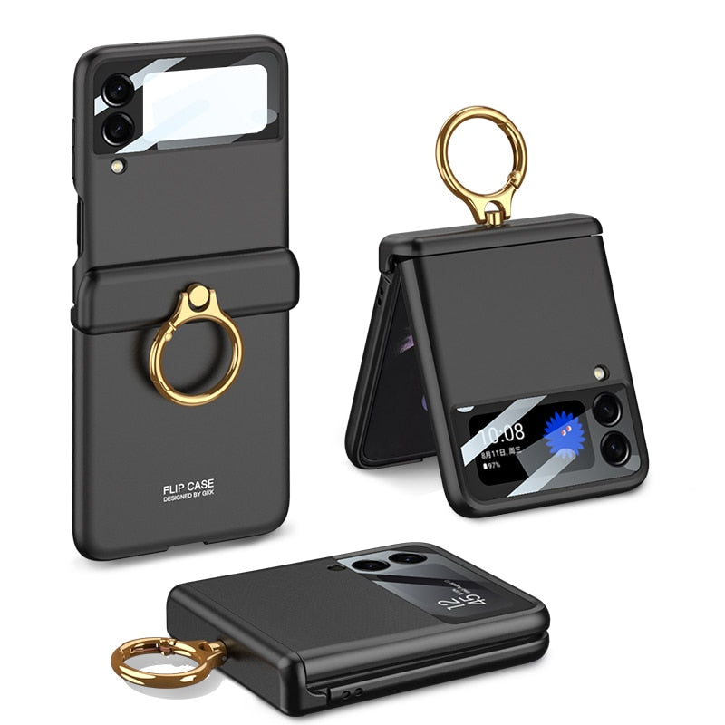 Armor Case with Ring Bracket Stand for Samsung Galaxy Z Flip Series (Magnetic Hinge Cover)