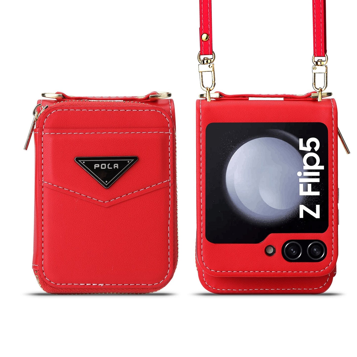 Leather Crossbody Wallet Case for Z Flip Series