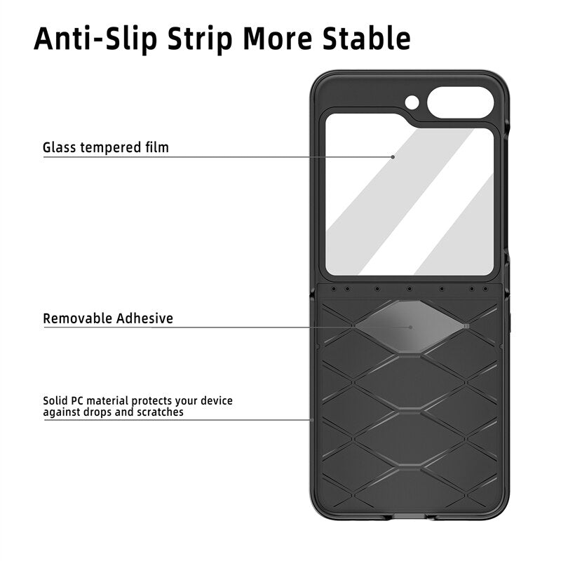 Leather Case With Lens Film Protected For Samsung Galaxy Z Flip Series