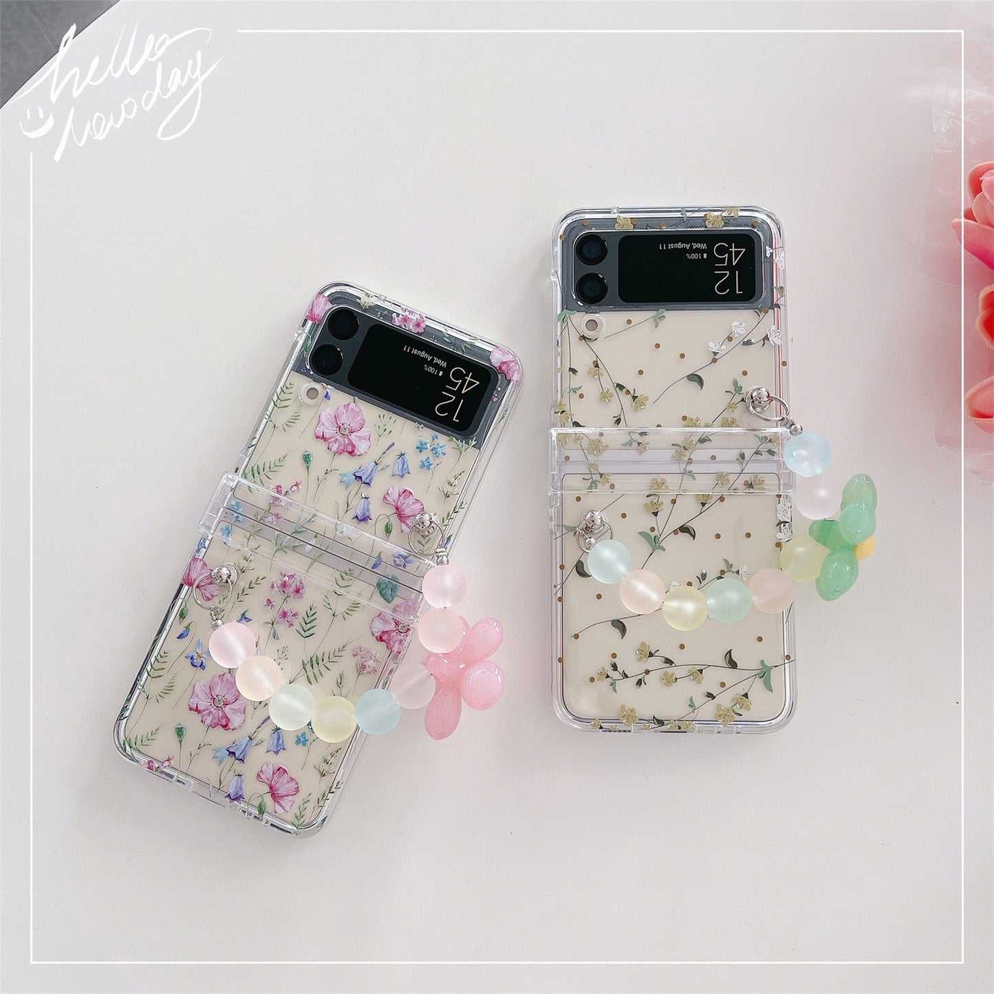 Case with Flowers Bracelet for Samsung Galaxy Z Flip 4