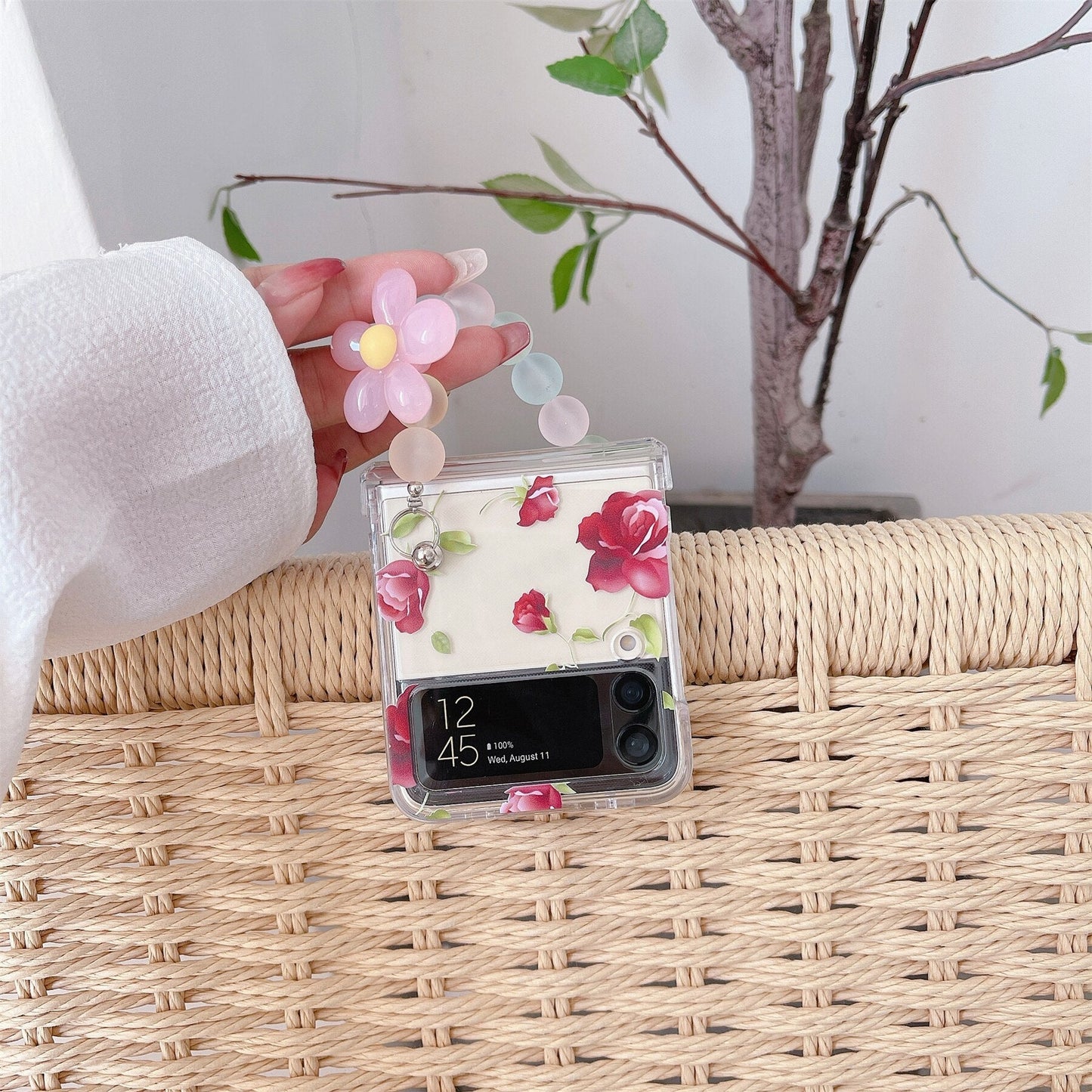 Cute Rose Flower Bracelet Case for Samsung Galaxy Z Flip Series