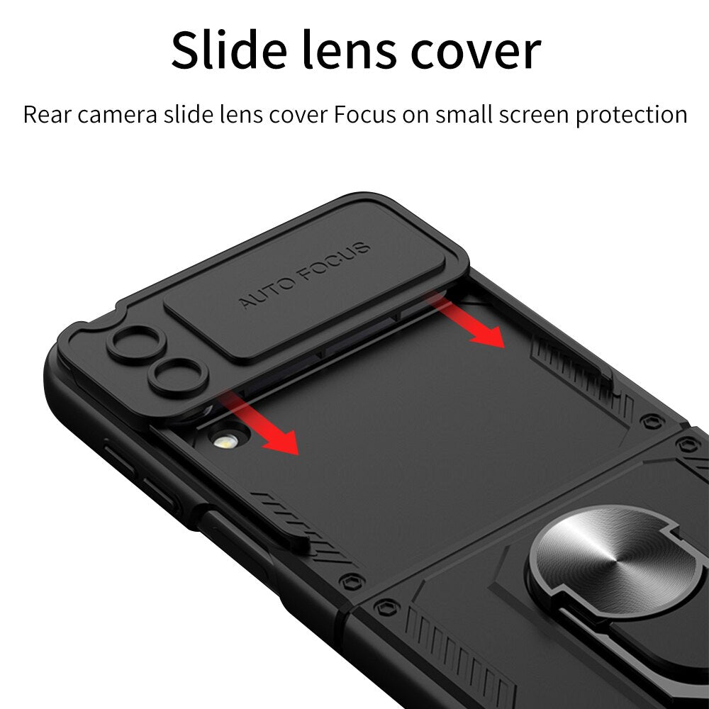 Armor Case with Camera Protection & Ring Stand For Samsung Galaxy Z Flip Series