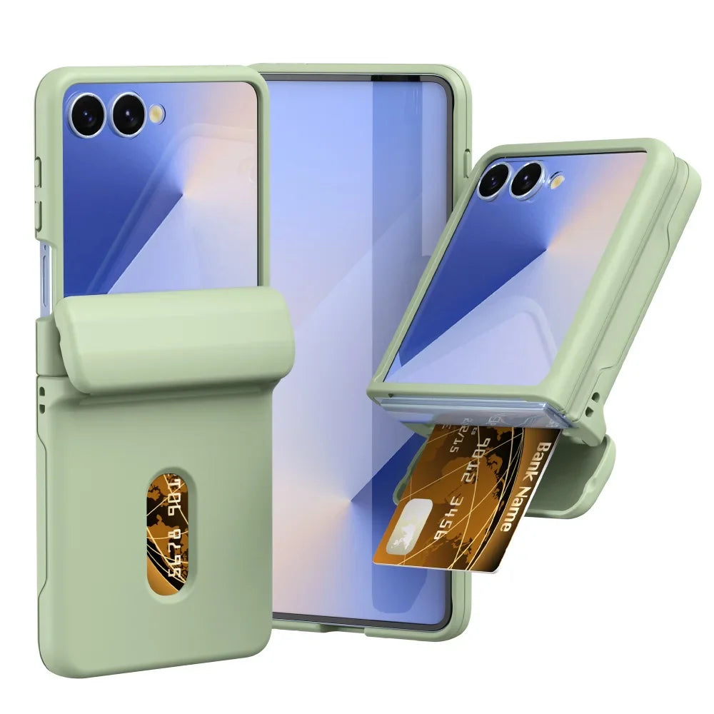 Card Slot Wallet Case with Hinge Shield