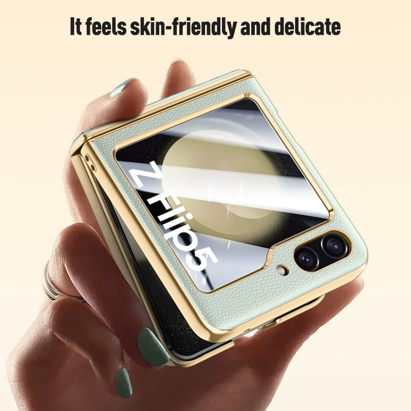 Leather Case with Hinge Protection for Samsung Galaxy Z Flip