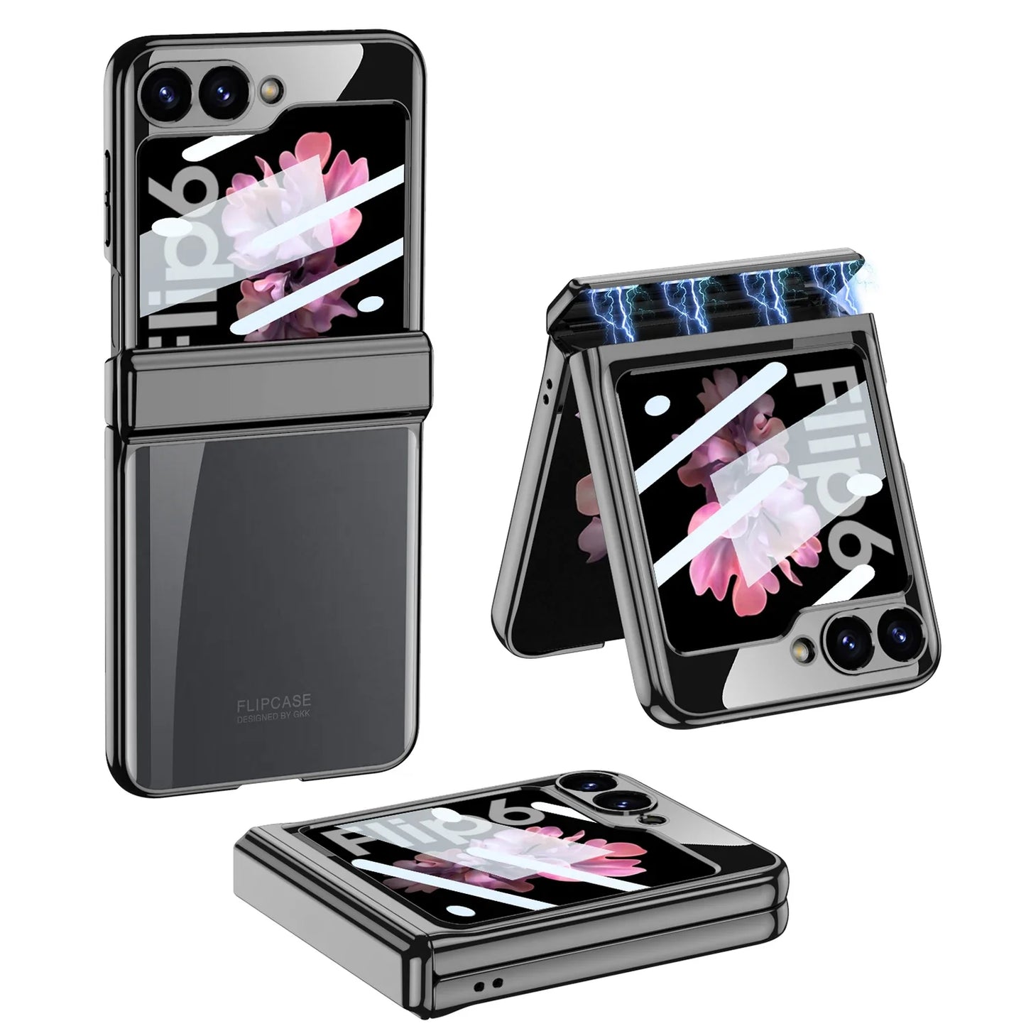 Transparent Case with Magnetic Hinge Protection for Samsung Galaxy Z Flip Series