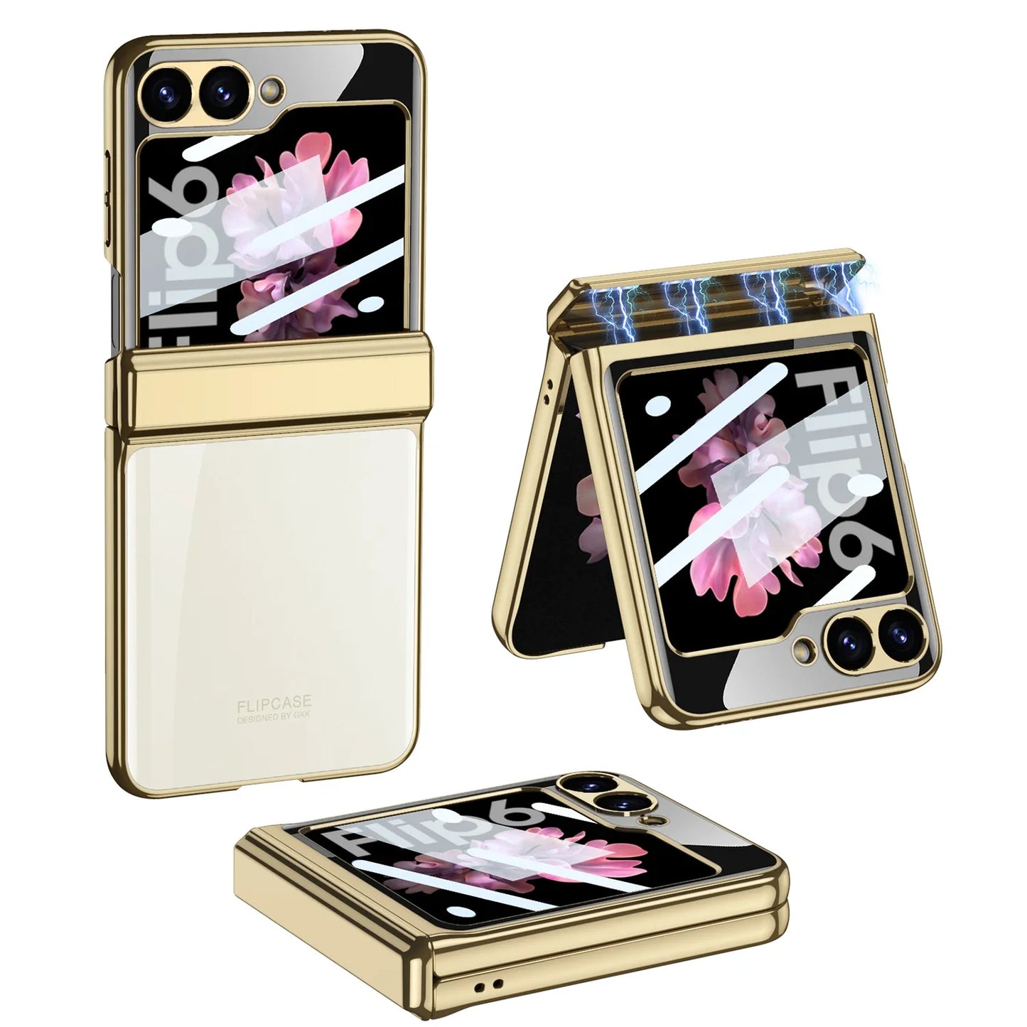 Transparent Case with Magnetic Hinge Protection for Samsung Galaxy Z Flip Series