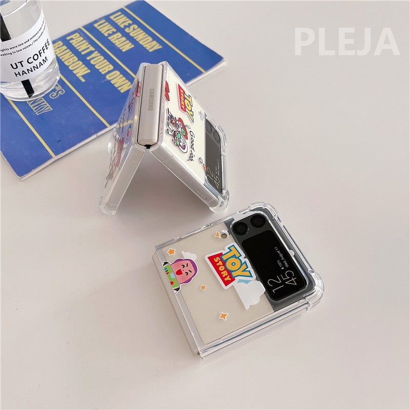Cute Cartoon Clear Phone Case For Galaxy Z Flip Series