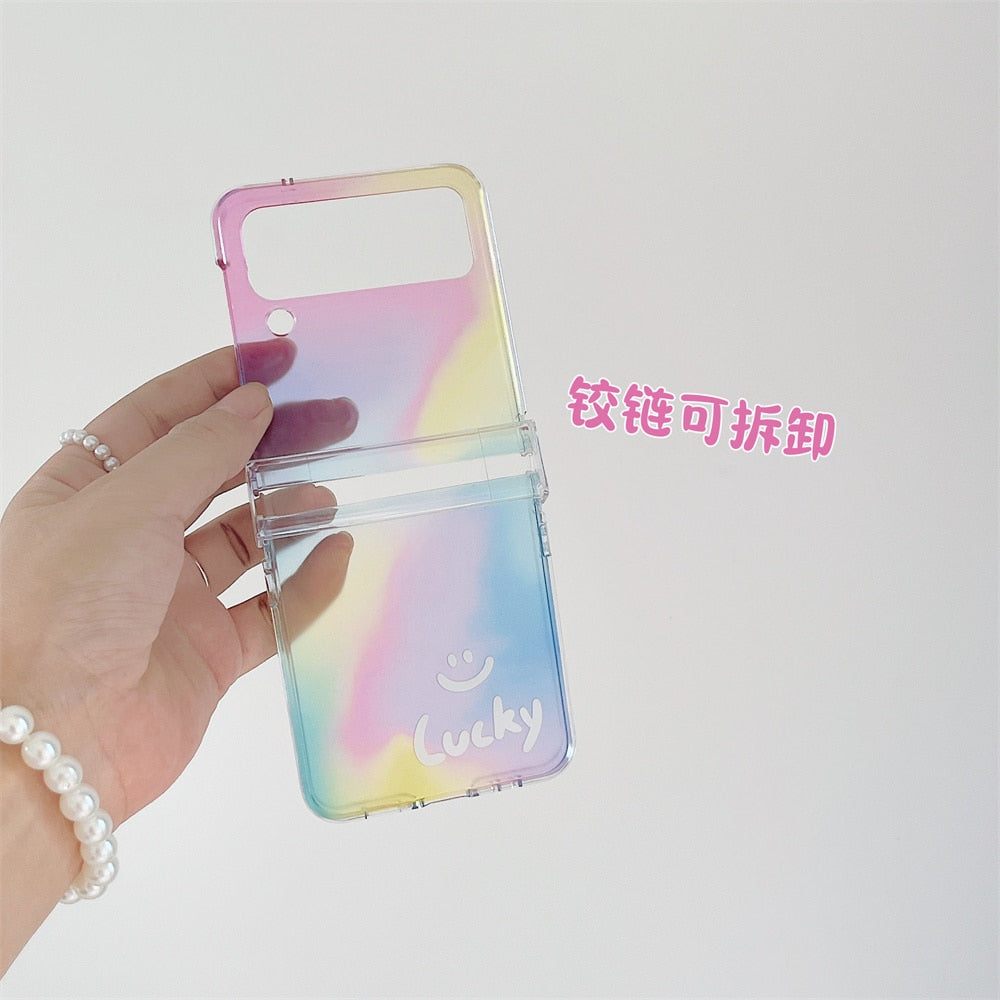 Happy Smile Clear Case with Bracelet For Samsung Galaxy Z Flip