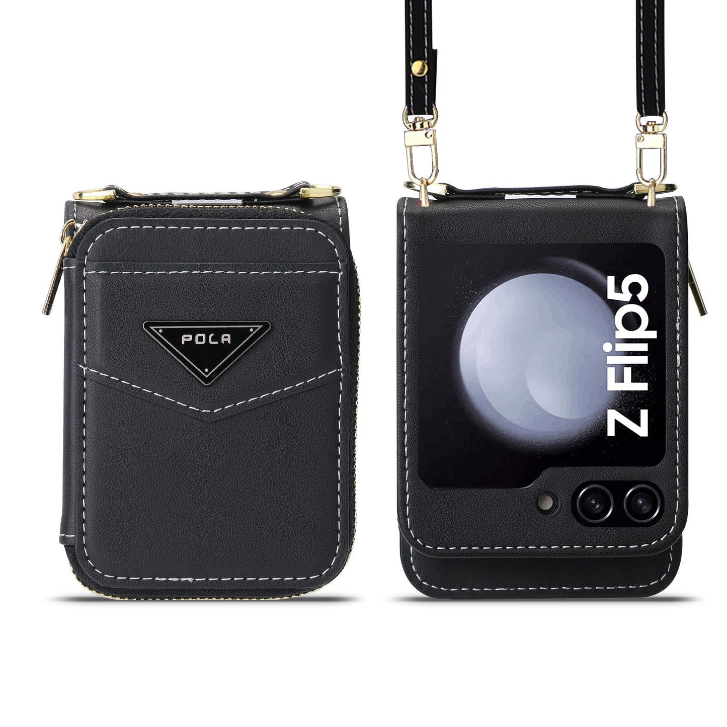 Leather Crossbody Wallet Case for Z Flip Series