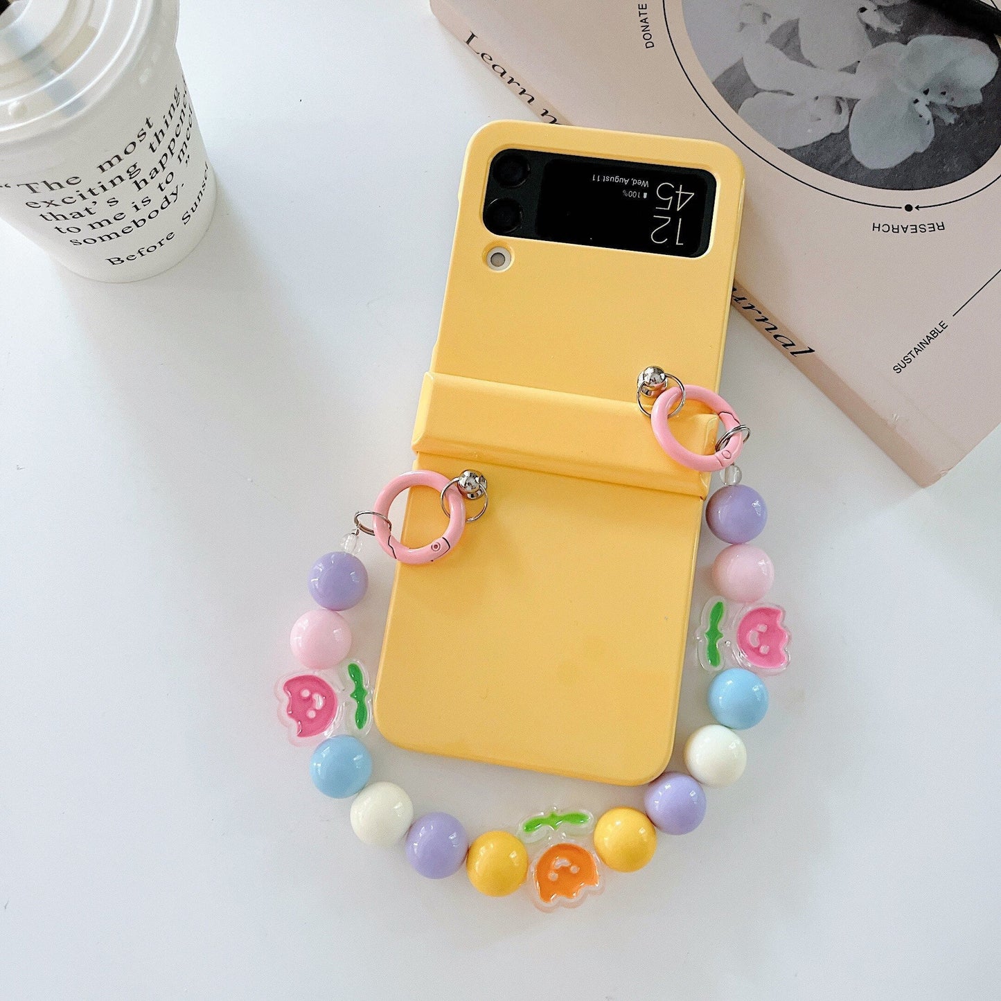 Cute Colorful Flowers Bracelet Phone Case For Samsung Galaxy Z Flip Series