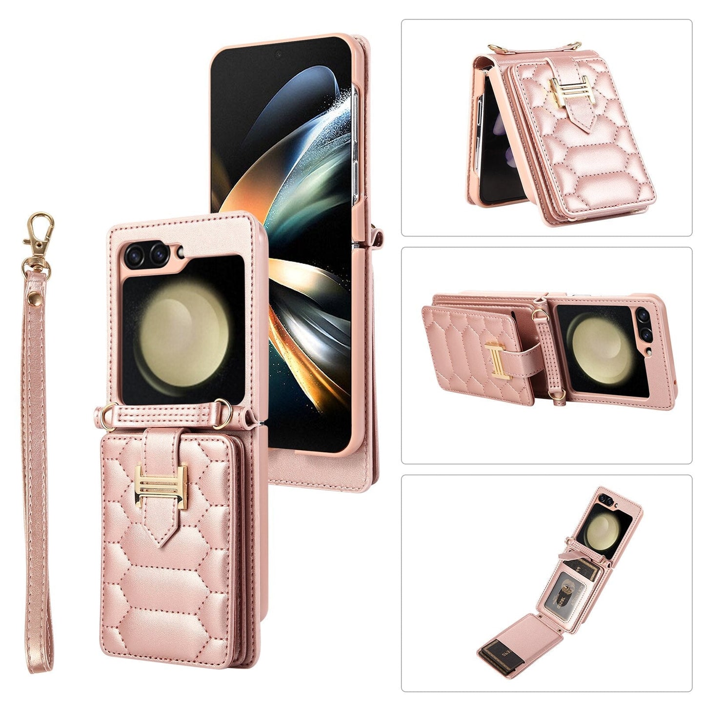 Luxury Crossbody Leather Case For Samsung Galaxy Z Flip