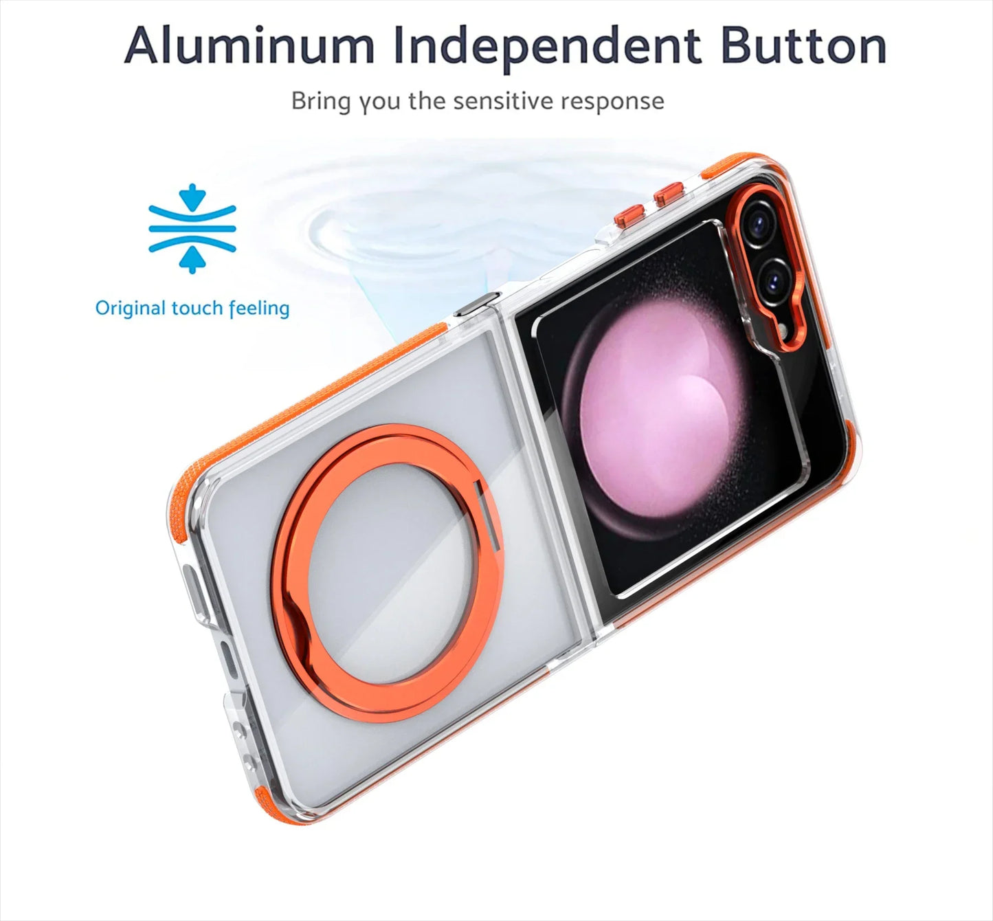 Transparent Shockproof Caase with Ring Holder for Samsung Galaxy Z Flip 7 & 6