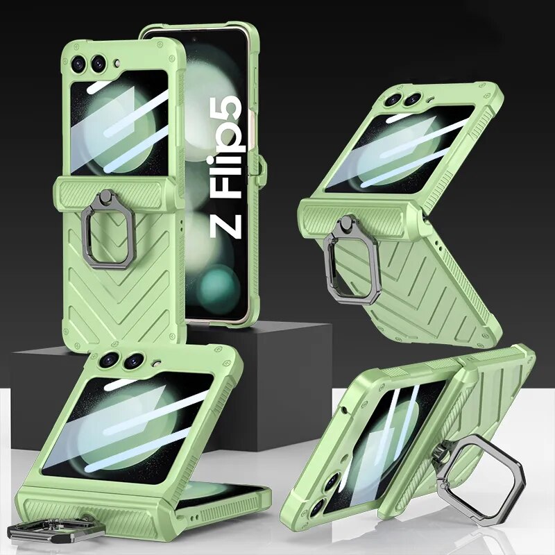 Magnetic Shockproof Case with Ring Holder For Galaxy Z Flip