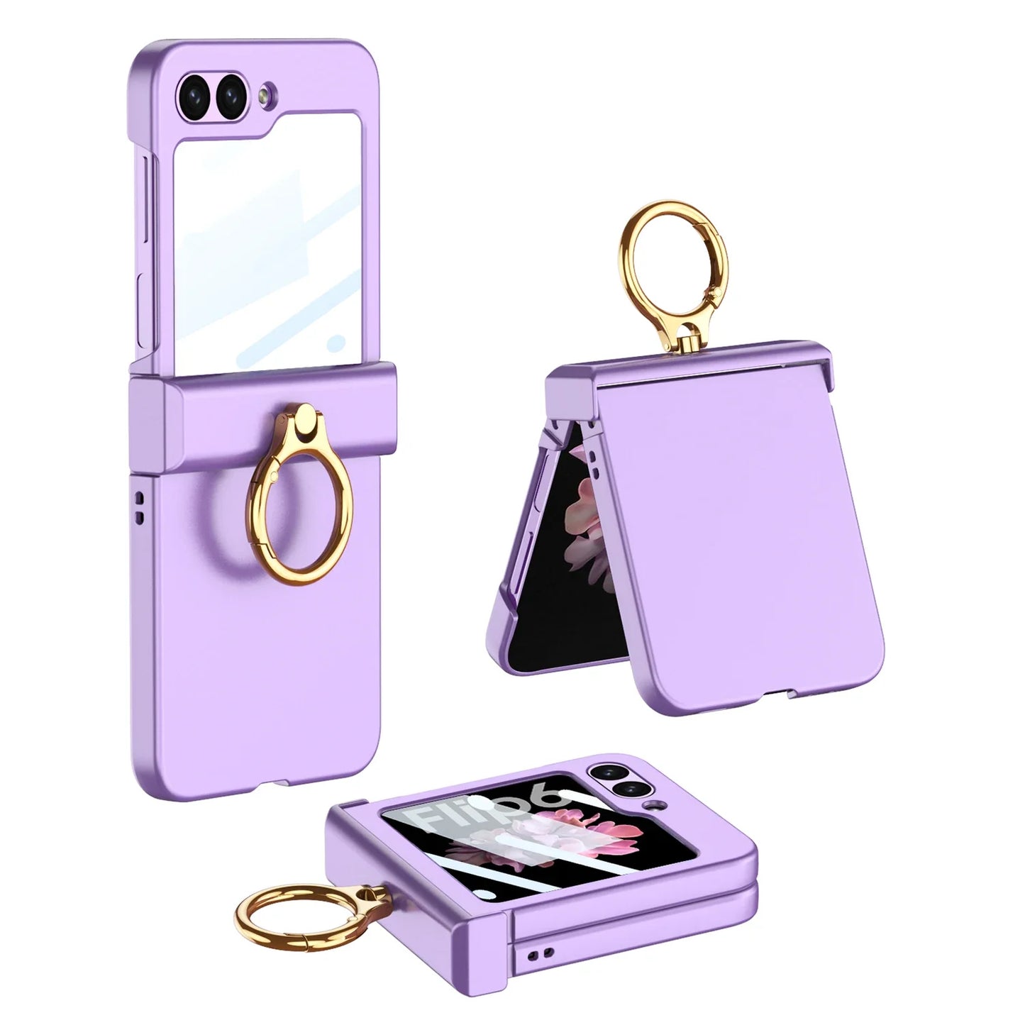 Ultra Thin Hard Case with Ring Holder for Samsung Galaxy Z Flip 7 & 6