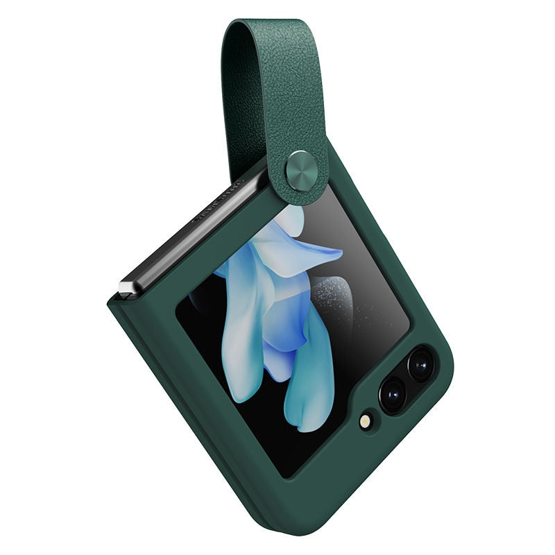 Liquid Silicone Case with Strap For Samsung Galaxy Z Flip Series