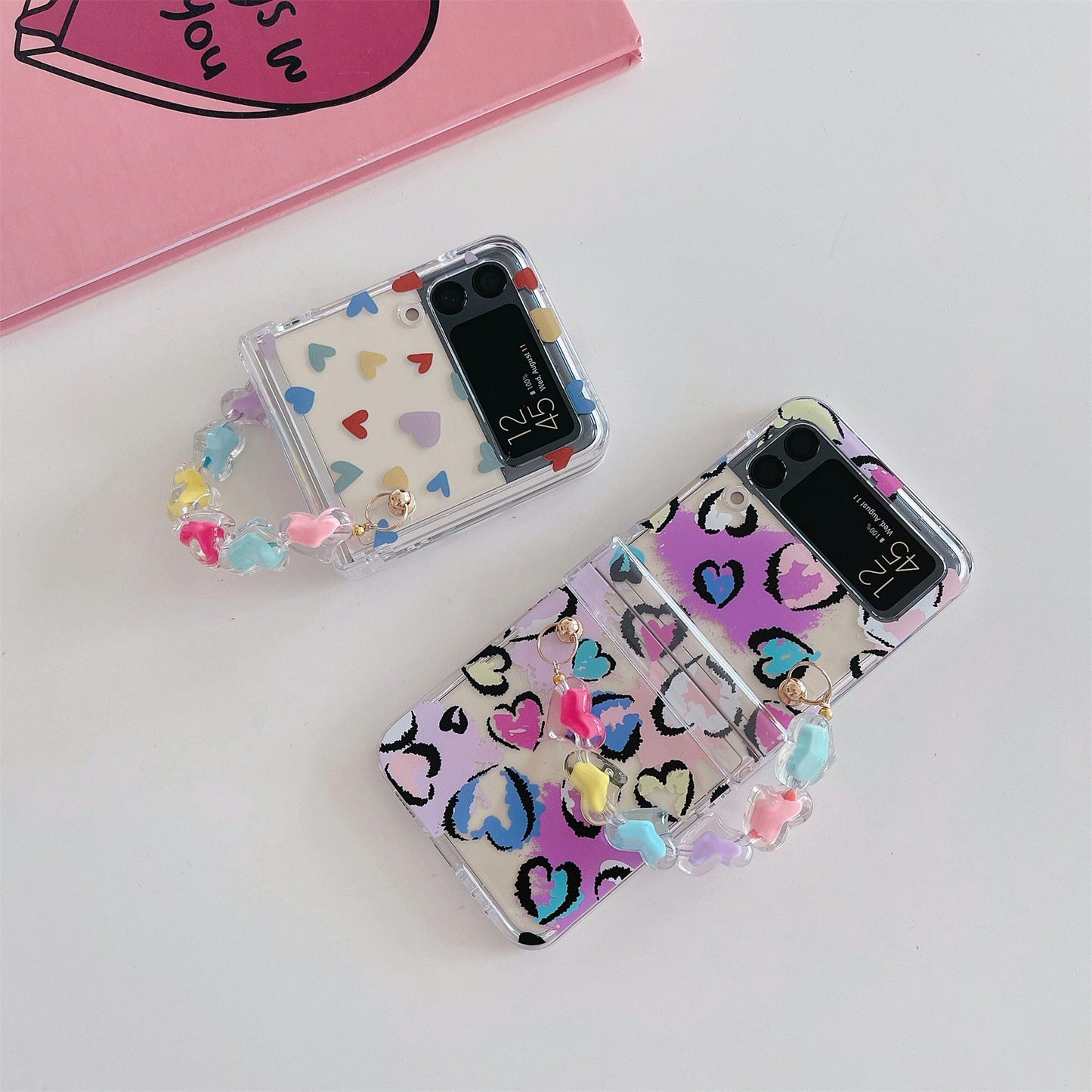 Cute Flower Bracelet Chain Heart Case for Samsung Galaxy Z Flip Series