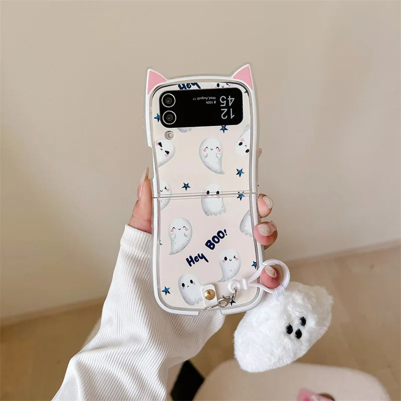 Cute 3D Halloween Ghost Case for Samsung Galaxy Z Flip 4/5/6/7