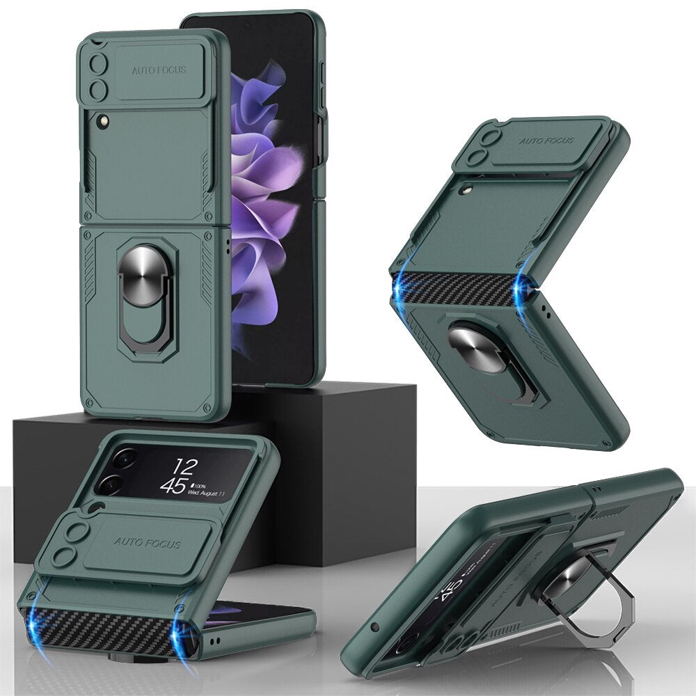 Armor Case with Camera Protection & Ring Stand For Samsung Galaxy Z Flip Series