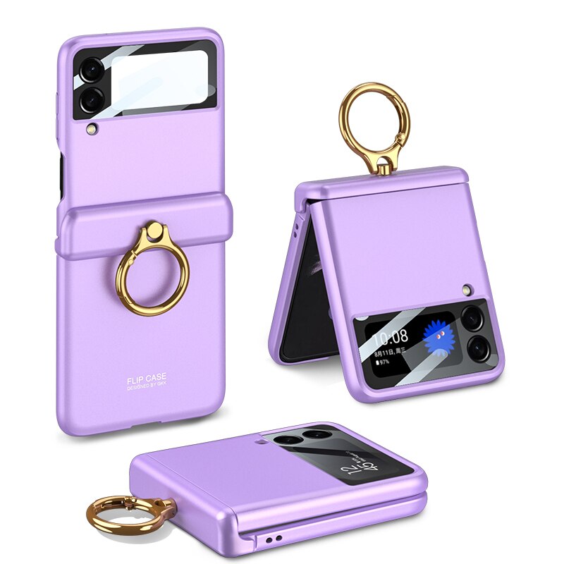 Armor Case with Ring Bracket Stand for Samsung Galaxy Z Flip Series (Magnetic Hinge Cover)
