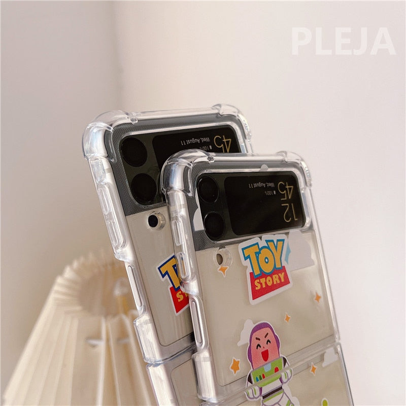 Cute Cartoon Clear Phone Case For Galaxy Z Flip Series