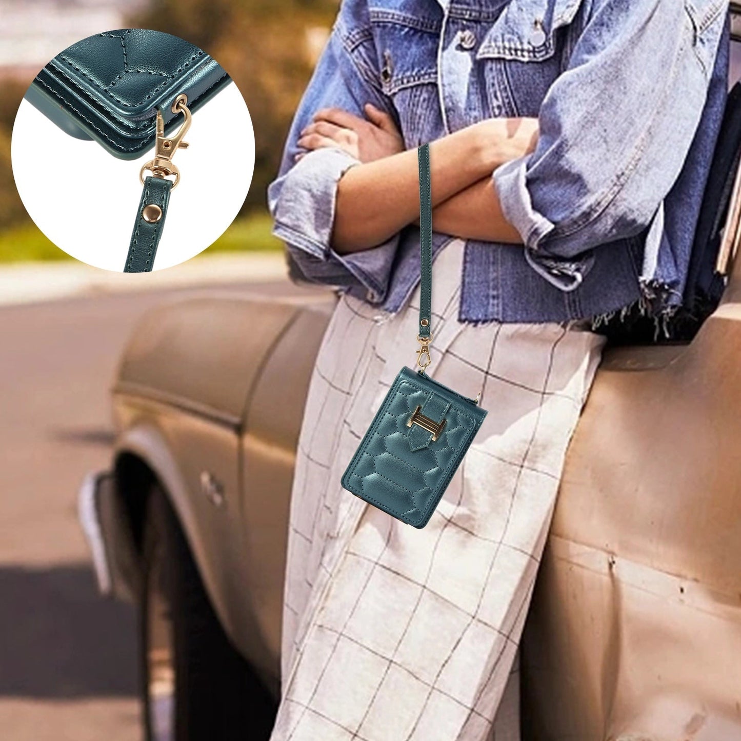 Luxury Crossbody Leather Case For Samsung Galaxy Z Flip