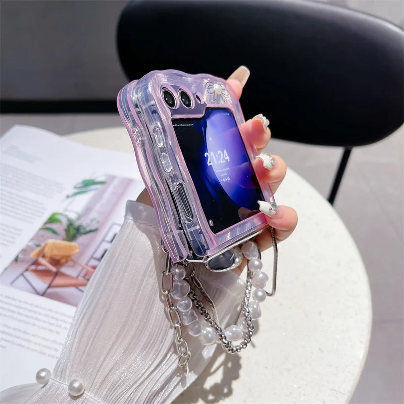 Cute Pearl Bow Case for Samsung Galaxy Z Flip 7 & 6