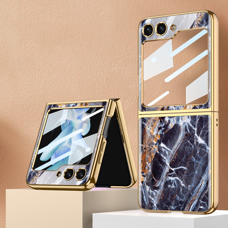 Shockproof Plating marble Cover For Samsung Galaxy Z Flip