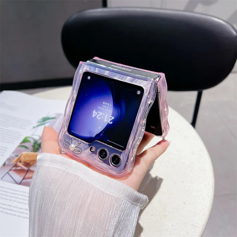 Cute Pearl Bow Case for Samsung Galaxy Z Flip 7 & 6