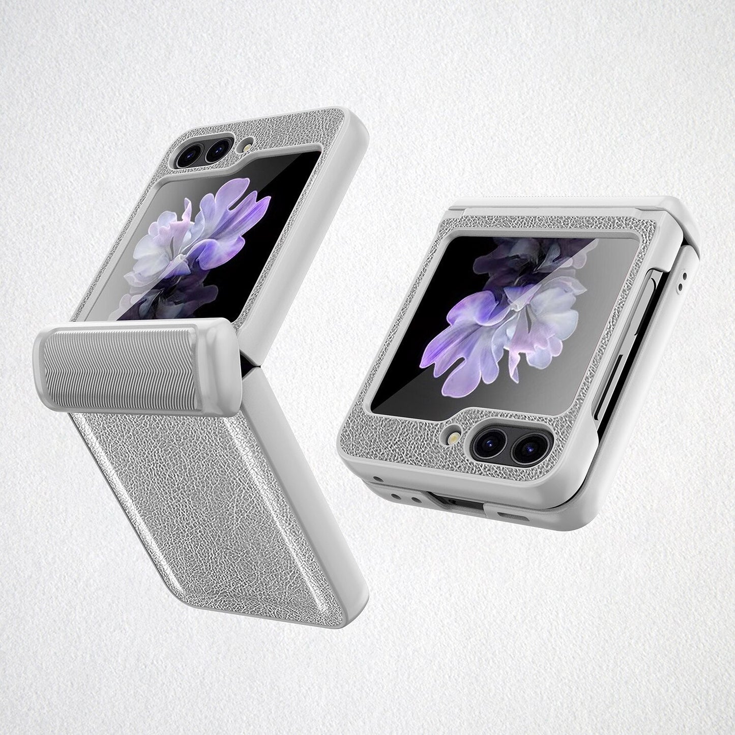 Leather Shockproof Cover with Front Screen Glass For Samsung Galaxy Z Flip