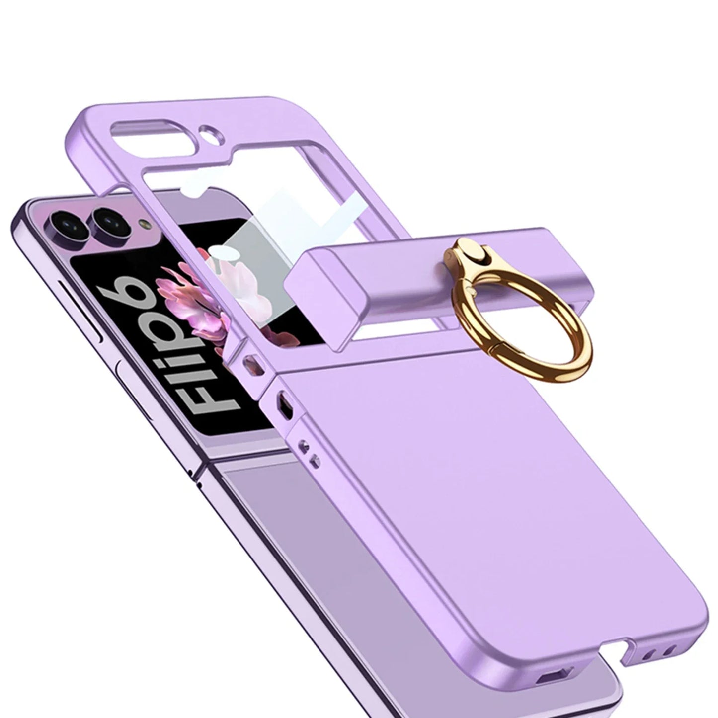 Ultra Thin Hard Case with Ring Holder for Samsung Galaxy Z Flip 7 & 6