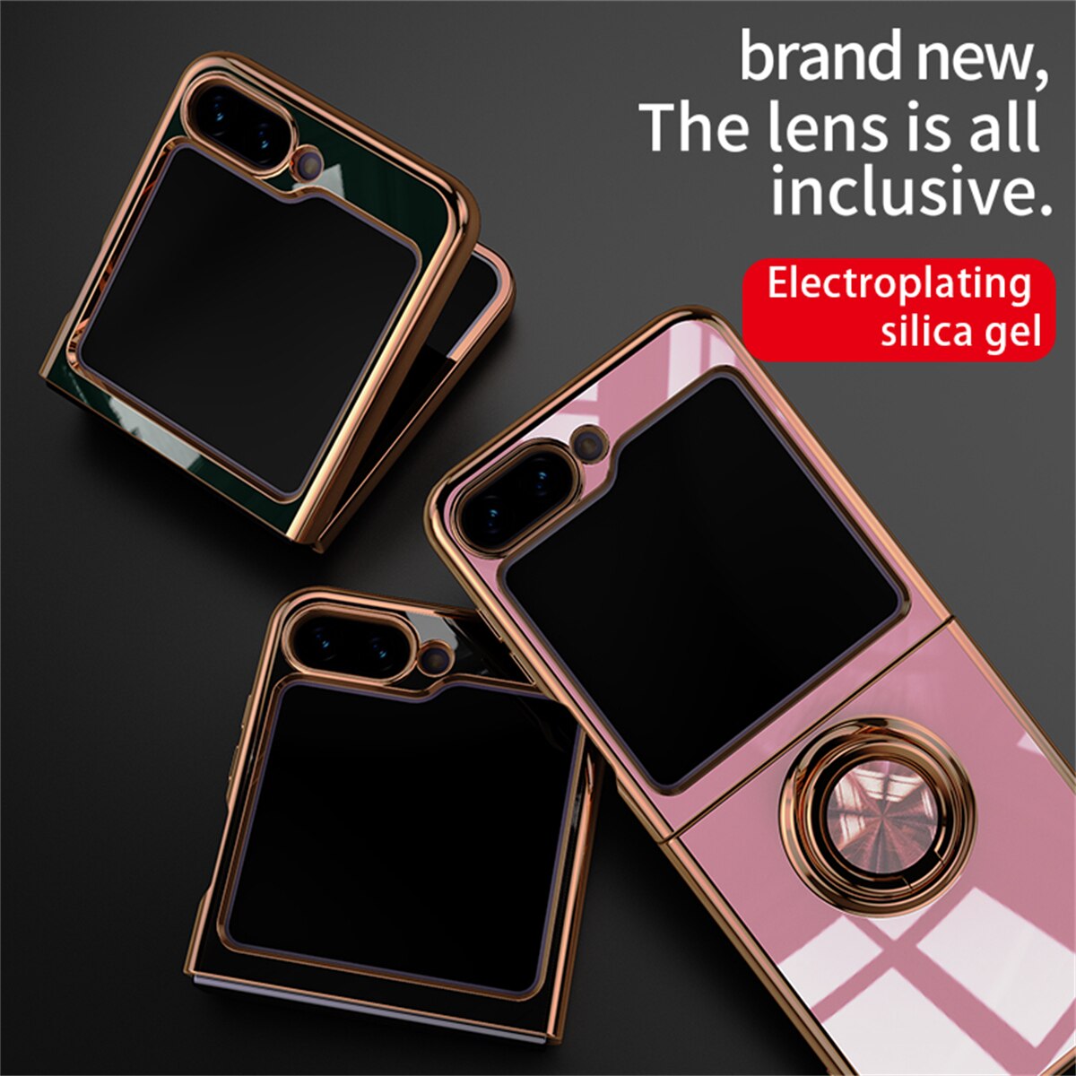 Luxury Electroplating Ring Holder Case For Samsung Galaxy Z Flip Series