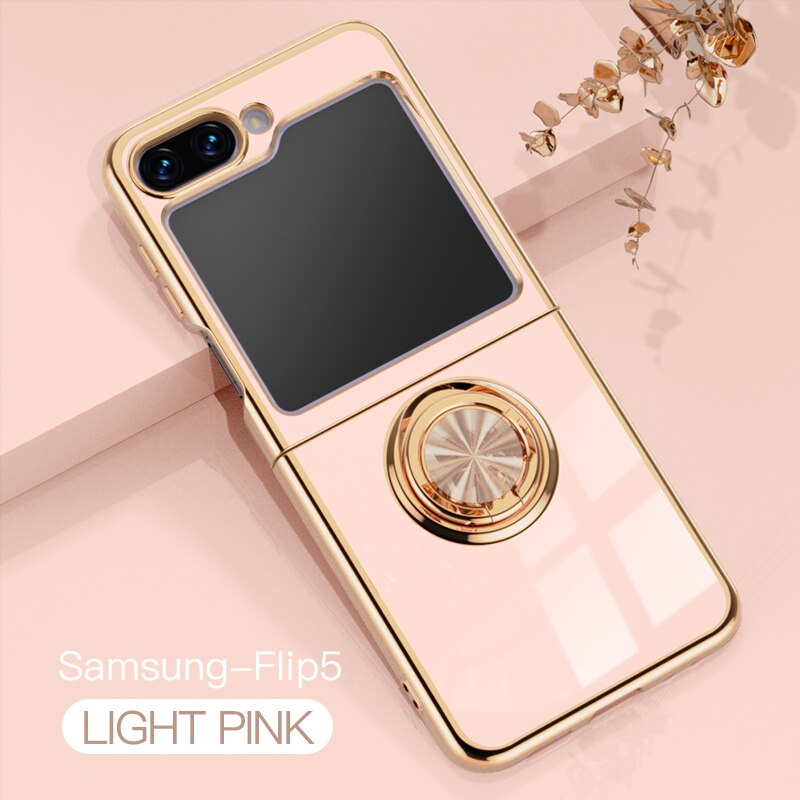 Luxury Electroplating Ring Holder Case For Samsung Galaxy Z Flip Series