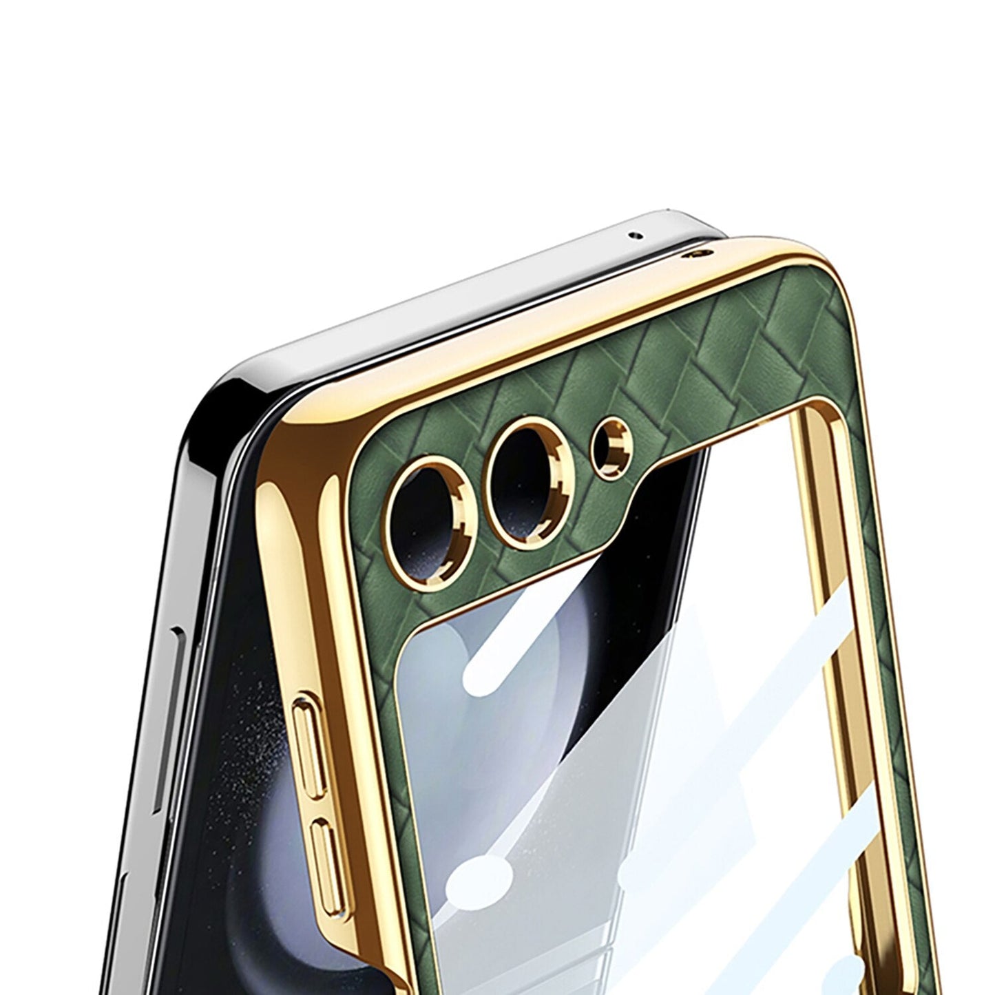 Leather Pattern Case with Ring Holder Bracket for Samsung Galaxy Z Flip Series