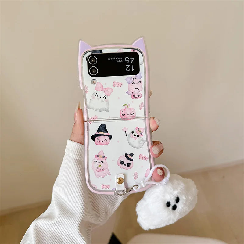 Cute 3D Halloween Ghost Case for Samsung Galaxy Z Flip 4/5/6/7