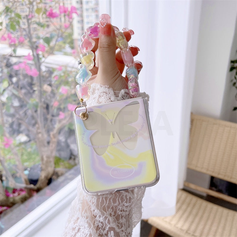 Cute Butterfly Bracelet Phone Stand Case For Samsung Galaxy Z Flip