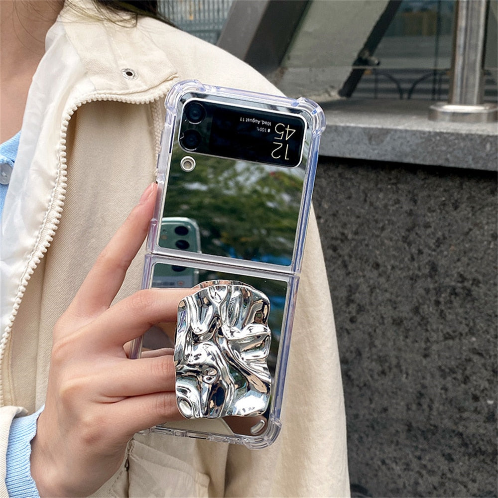 Bracket Makeup Mirror Case For Samsung Galaxy Z Flip 4