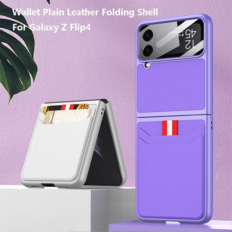 Leather Case with Card Holder For Samsung Galaxy Z Flip Series